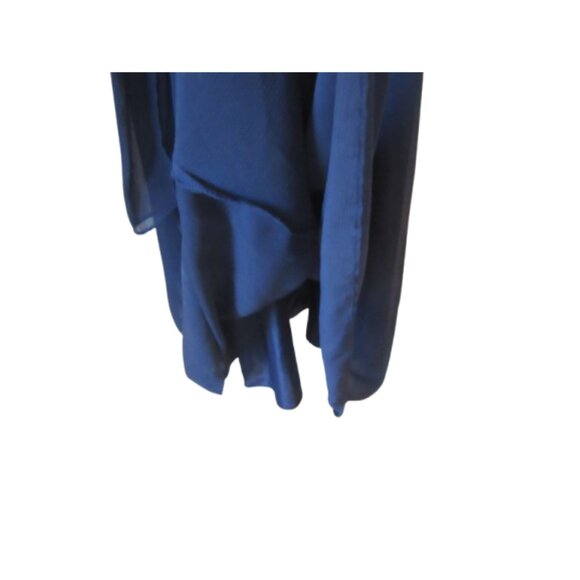 NWT, White By Vera Wang Navy Blue Strapless Chiffon Overlay SZ 0 - Picture 6 of 10